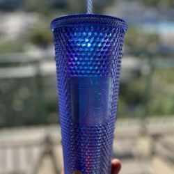 Walt Disney World 50th Anniversary Geometric Starbucks Tumbler with Straw – Blue