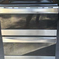 Kenmore Elite Freestanding Electric Double Oven With Over The Range microwave 