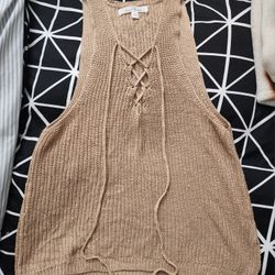 Brown Knitted Tank Top (Size L)