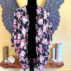 Ardene Short Sleeve Floral Cardigan
