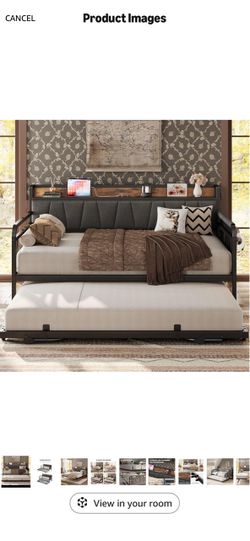 Daybed with Trundle and Storage Headboard