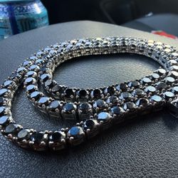 60 ct Black Moissanite Necklace 