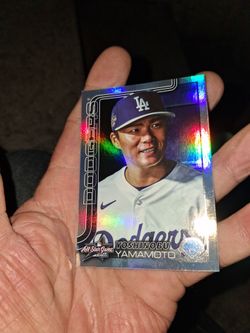 2025 Topps Update Yoshinobu Yamamoto #ASG-32 Los Angeles Dodgers Pitcher All-Star Game Rainbow Foil. Near Mint Condition
