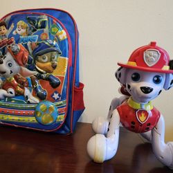 Paw Patrol Backpack and Robot Dog