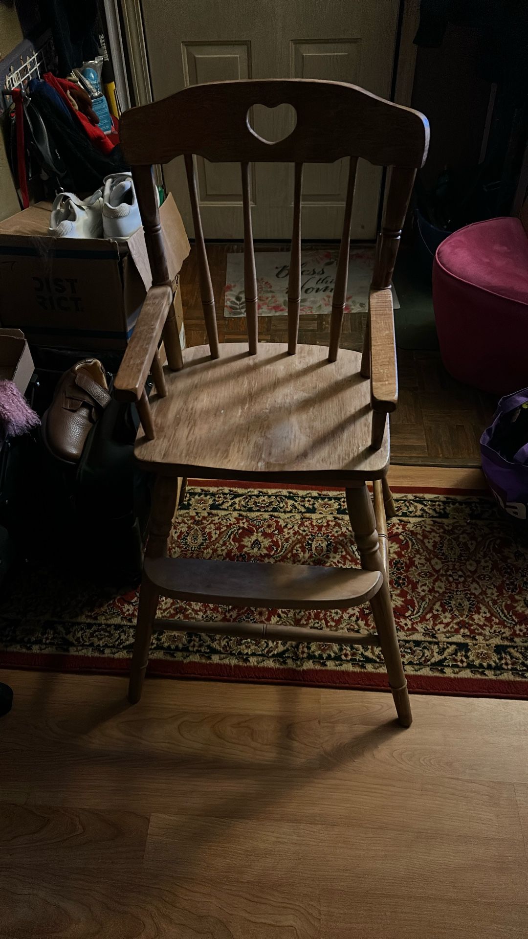 Wooden chair, maybe highchair