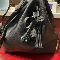 Black Bucket Tassel Crossbody Bag