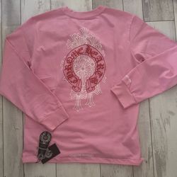 Chrome Hearts Pink Long-Sleeved T-shirt