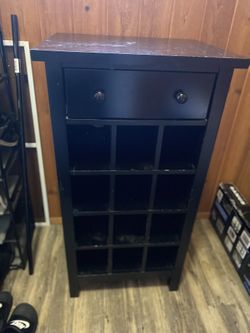 Black Wine Rack With Drawer