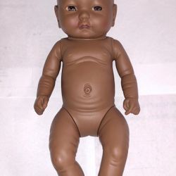 black baby girl doll with honey eyes 14” inches 