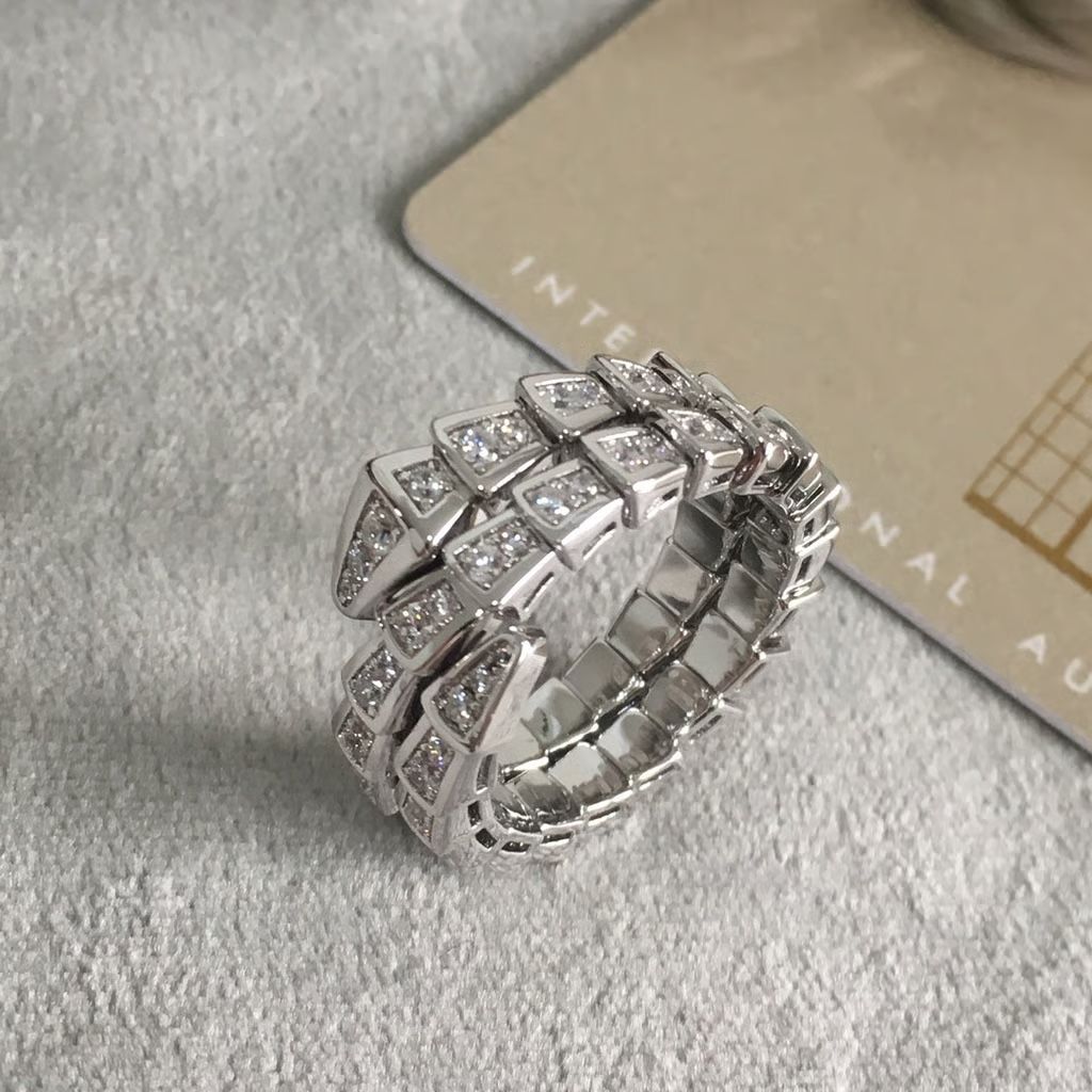 Bvlgari 18k Solid Gold Viper Diamond Ring Size L