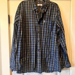Carhartt Blue Plaid Casual Button Down Shirt XXL 