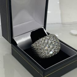 Brand new 925 sterling silver with white sapphire stones, cocktail fashion, ring size # 10 