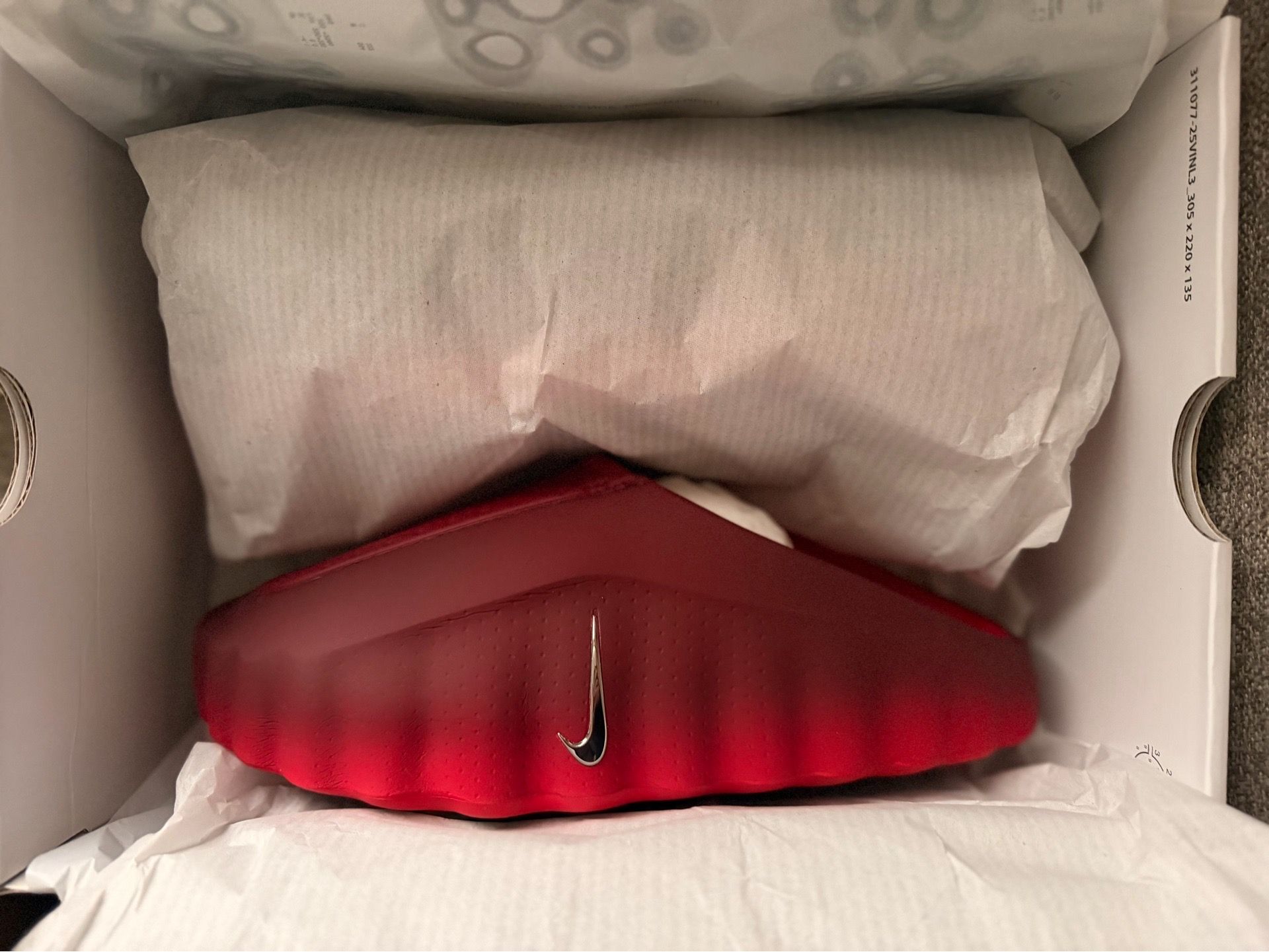 Nike mind 001 Slide Team Red/Chrome Size 9