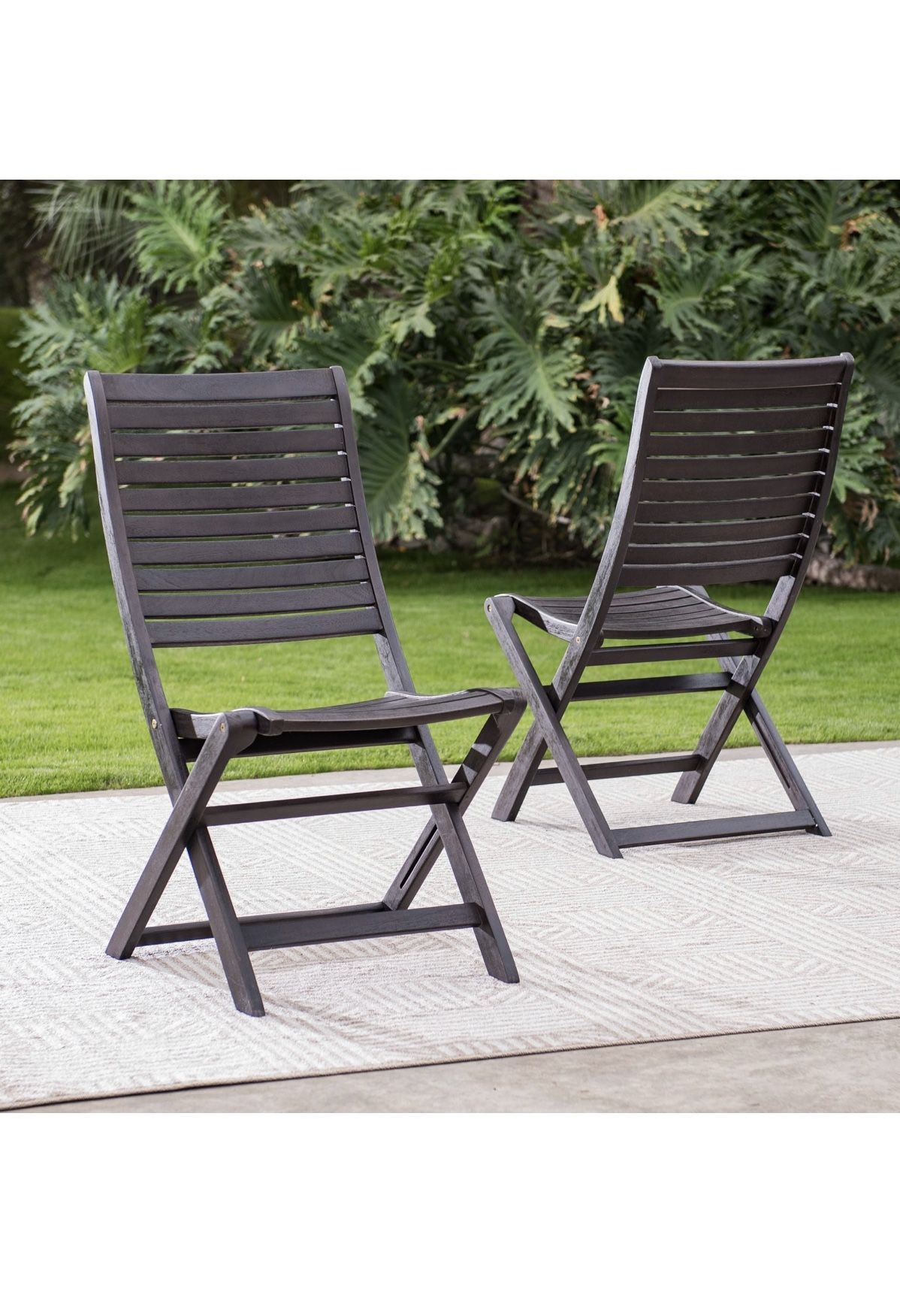 Coral Coast Colter Bay Outdoor Armless Folding Dining Chair - Set of 2 (total 4 chairs )
