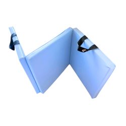 Day 1 Fitness Blue Tri-Fold Folding Gymnastics Exercise Mat with Handles
