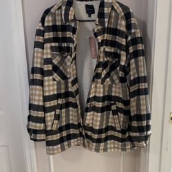 Ladies Sz Lg Warm Flannel Jacket 