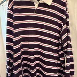 Striped Long Sleeve Polo Shirt