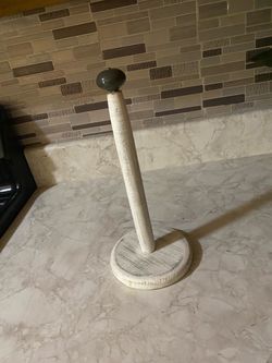 Wooden Paper Towel Holder Stand. Read description for details and location.