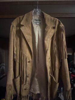 Vintage Pioneer Wear leather fringe jacket
