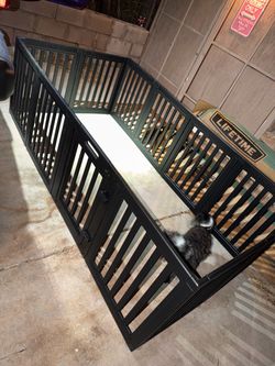New black dog playpen