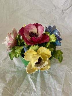 Vintage Crown Staffordshire Fine Bone China Flower Bouquet Figurine - As Is