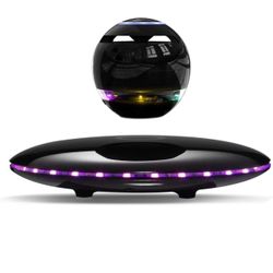 Infinity Orb Magnetic Levitating Speaker Bluetooth 4.0 LED Flash Wireless Floating Speakers with Microphone and Touch Buttons (Black) 