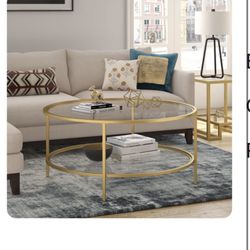 Wayfair Thick Rimmed Gold Coffee Table