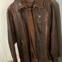 Men Leather Jacket Size XL Wilson’s The Lea Ayer Experts 