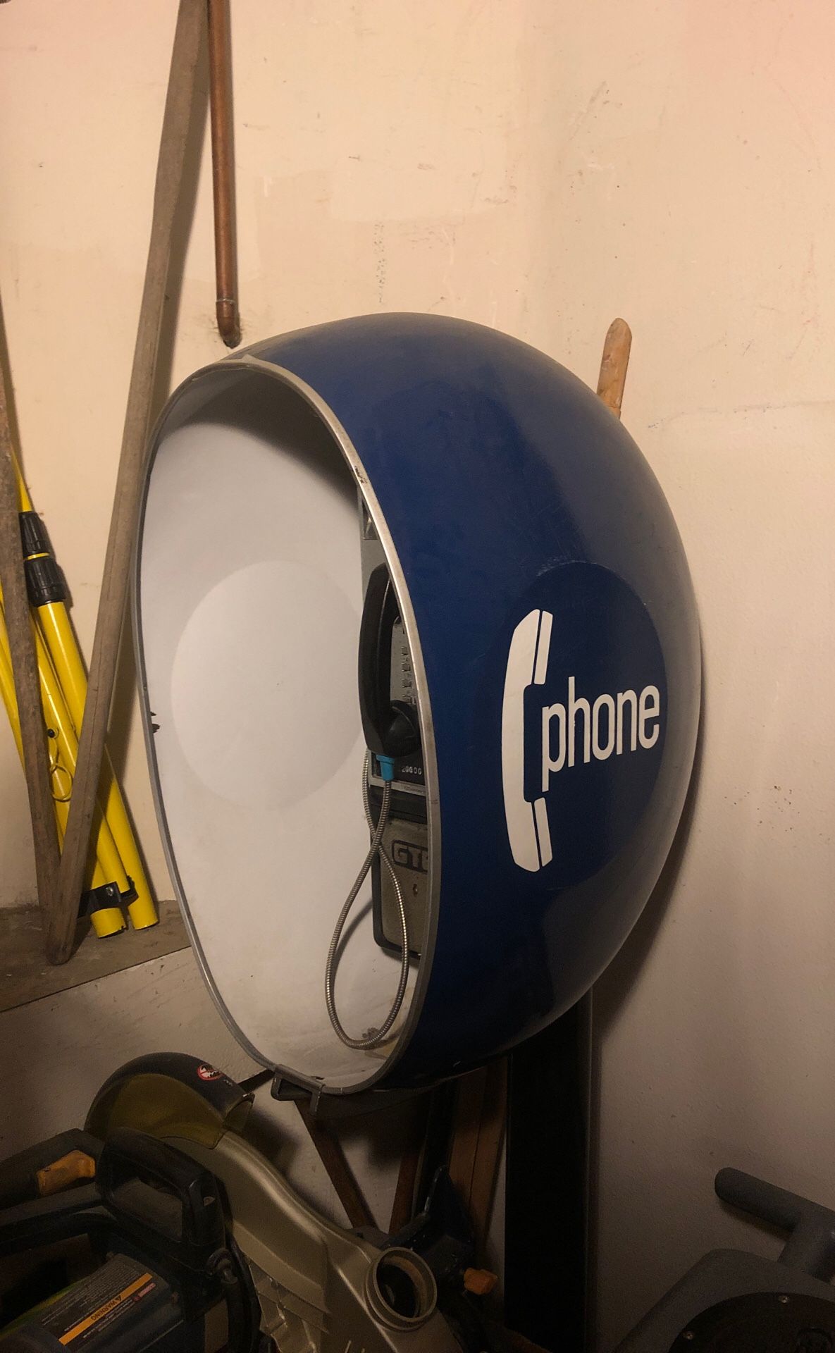 Antique 1970’s Vintage Egg Shaped Phone Booth