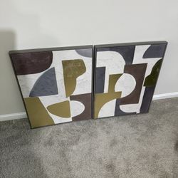 Modern Abstract Canvas Wall Art – Set of 2 (Framed)