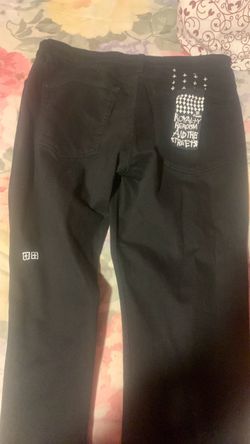 Black Jeans with Graphic Back Pocket Detail