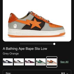 Bape Grey and Orange Men’s Size 11 