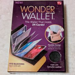 Wallet RFD Blocking Wonder Wallet Black 5" Length 4" Width 24 Card Holders NEW