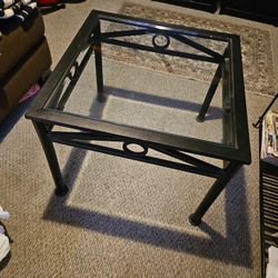 2 Wrought Iron End Tables- HEAVY-Solid-Nice!!