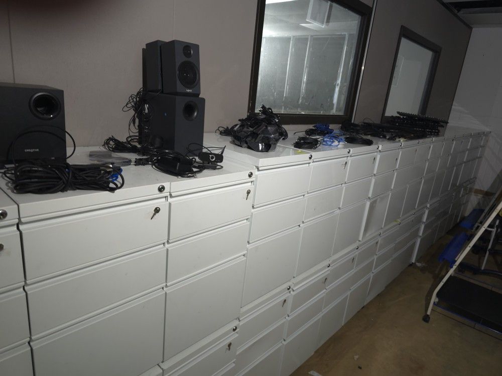 White Rolling File Cabinet 