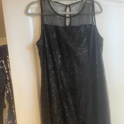 Black Sequined Party Prom Formal Long Dress. M or L