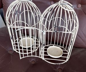 Rustic Looking Birdcage Candleholders