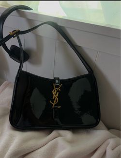 Saint Laurent YSL Le 5 à 7 Patent Leather Hobo Bag
