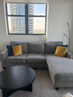 Complete Apartment Furniture Set – Sectional, Bed Frame, Coffee Table – $1,400 OBO