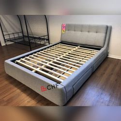 Queen  / California King  / Eastern King Size Bed Frame With Storage Drawers 