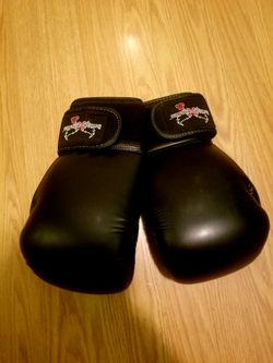 Kick boxing Black Gloves..12 oz..Like New!
