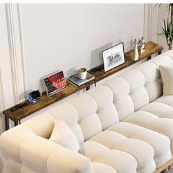 90" Sofa Table with Built-in Power Strip