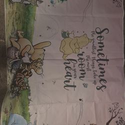 Baby Shower Girl Backdrop And Sign Winnie The Pooh