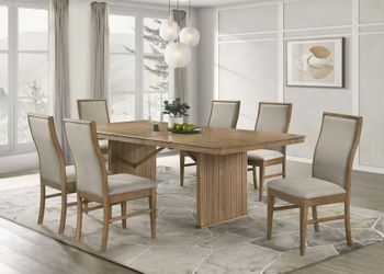 New arrival!! 7 Pc Elegant Natural Dining Set!!