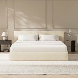 AirFrame King Size Bed Frame with Ergonomic Foam Cushioned Headboard
