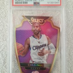 2014 PANINI SELECT " CHRIS PAUL " PURPLE PRIZM DIE- CUT #149 PSA 10