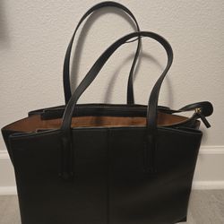Freja New York Black Paloma Tote Vegan Leather Work Laptop Bag