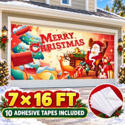 Brand New  Large Christmas Garage Door Banner – 7 × 16 ft