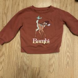 Disney Jumping Beans Bambi 2T Graphic Long Sleeve Sweatshirt