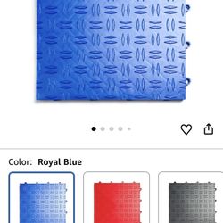 Big Floors GarageTrac Diamond, Interlocking Non-Slip Garage Flooring Tile, Durable, Modular, Heavy-Duty Copolymer, Easy Install (24 Pack), Royal Blue